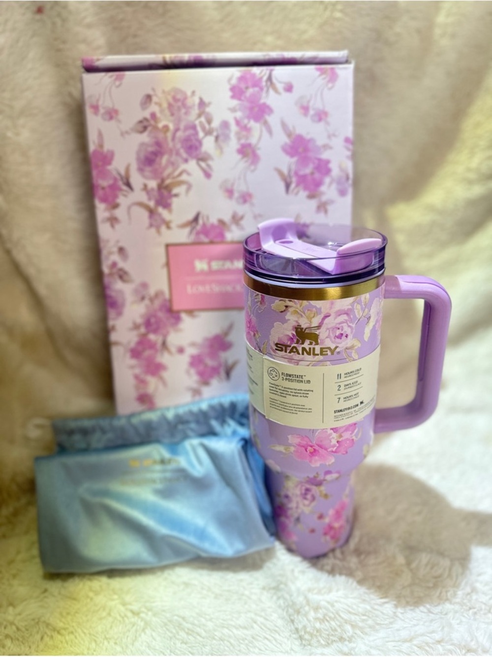 Stanley Lavender Floral Insulated Travel Mug with Handle